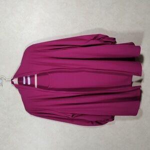 12156 Susan Graver fuchsia knit twinset - tank and jacket 1X